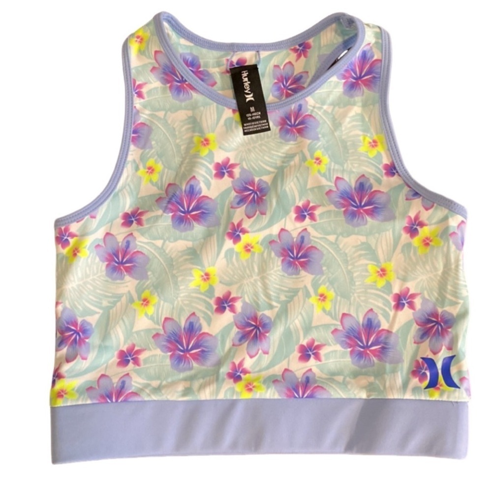 Hurley Racerback tank top. Size M (10-12 years) floral pattern.